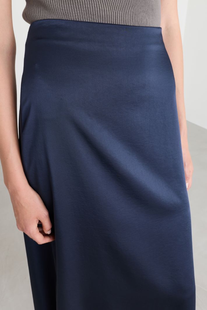 Jupe midi en satin - BLEU - Intrend - 3