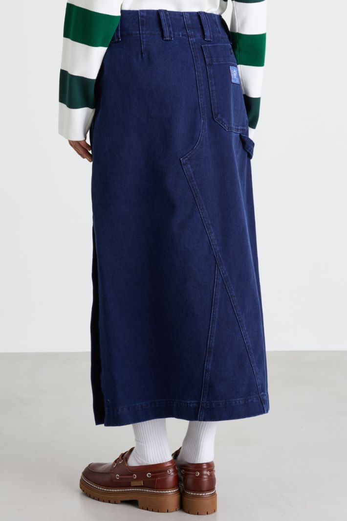 Langer Jeansrock - BLAU - Intrend - 4