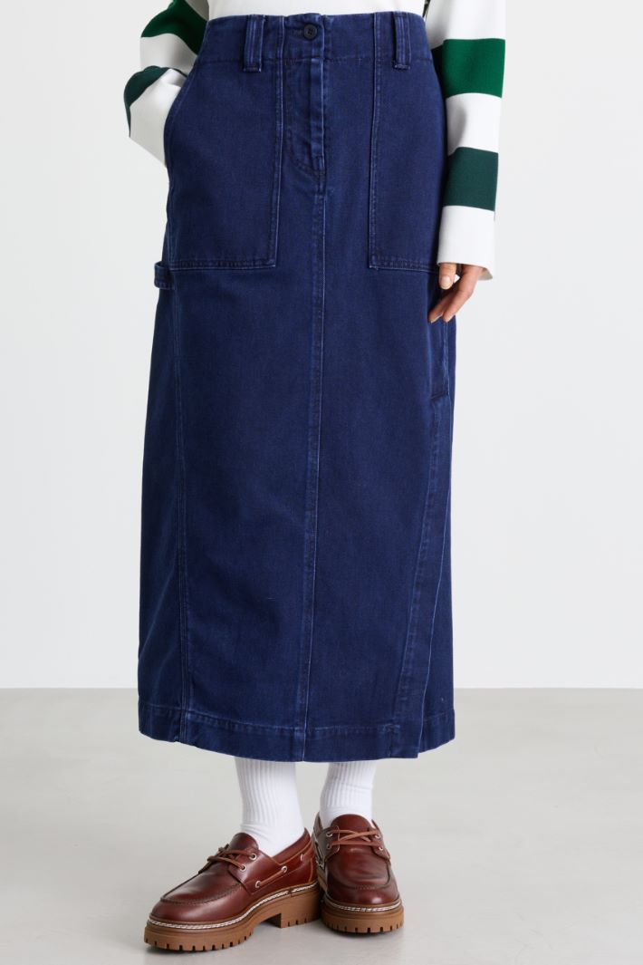 Langer Jeansrock - BLAU - Intrend - 2