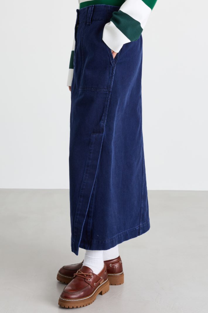 Langer Jeansrock - BLAU - Intrend - 3