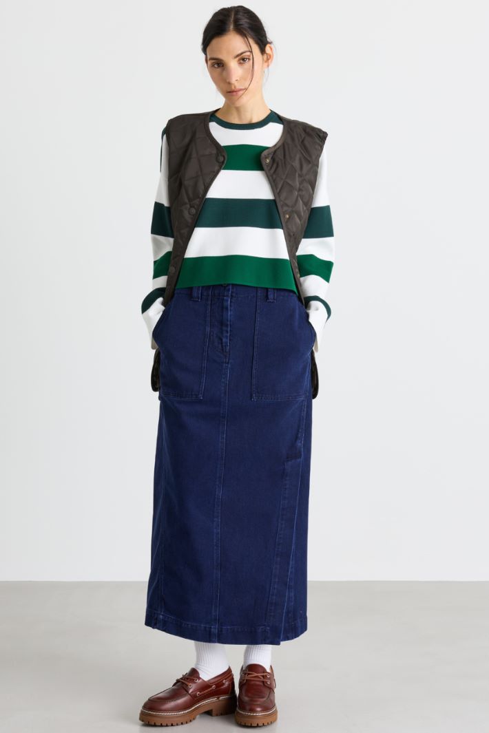 Langer Jeansrock - BLAU - Intrend