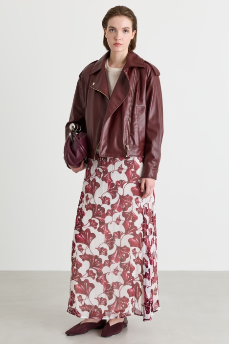 Printed creponne flared skirt - Intrend