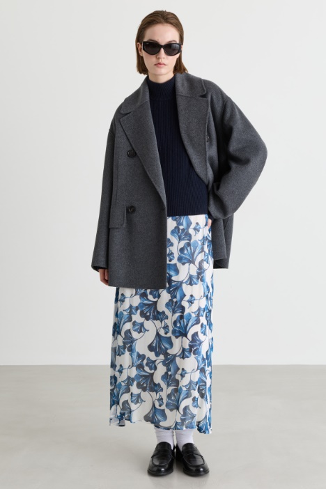 Printed creponne flared skirt - Intrend
