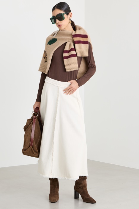 Frayed-waist flared skirt - Intrend