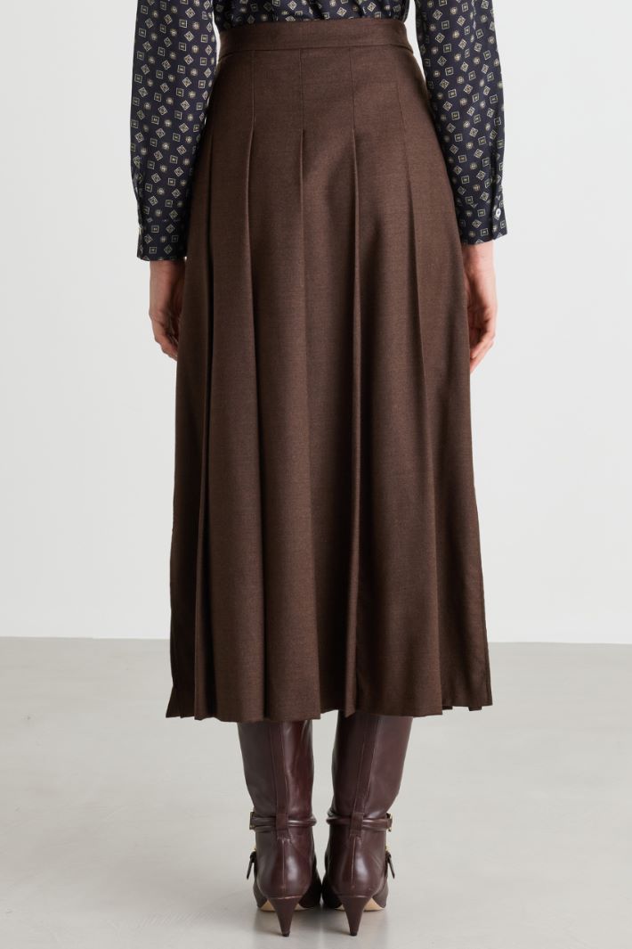 Side-buckle wrap skirt - BROWN - Intrend - 4