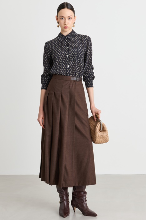 Side-buckle wrap skirt - Intrend