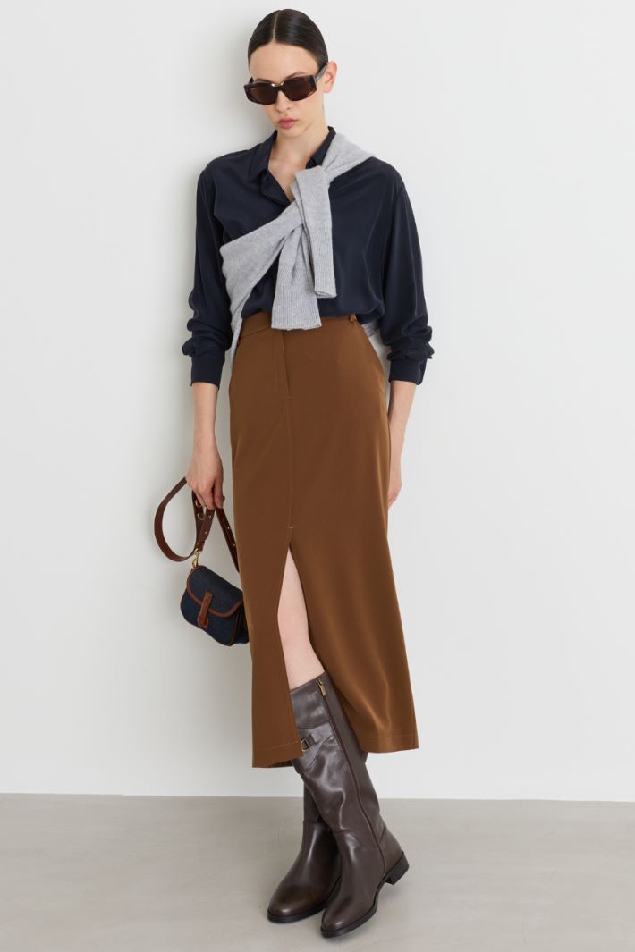Pencil skirt - BROWN - Intrend