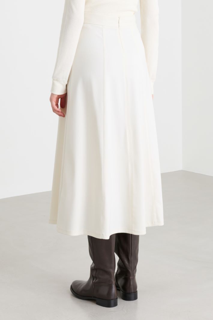 Stretch flared skirt - WHITE - Intrend - 4