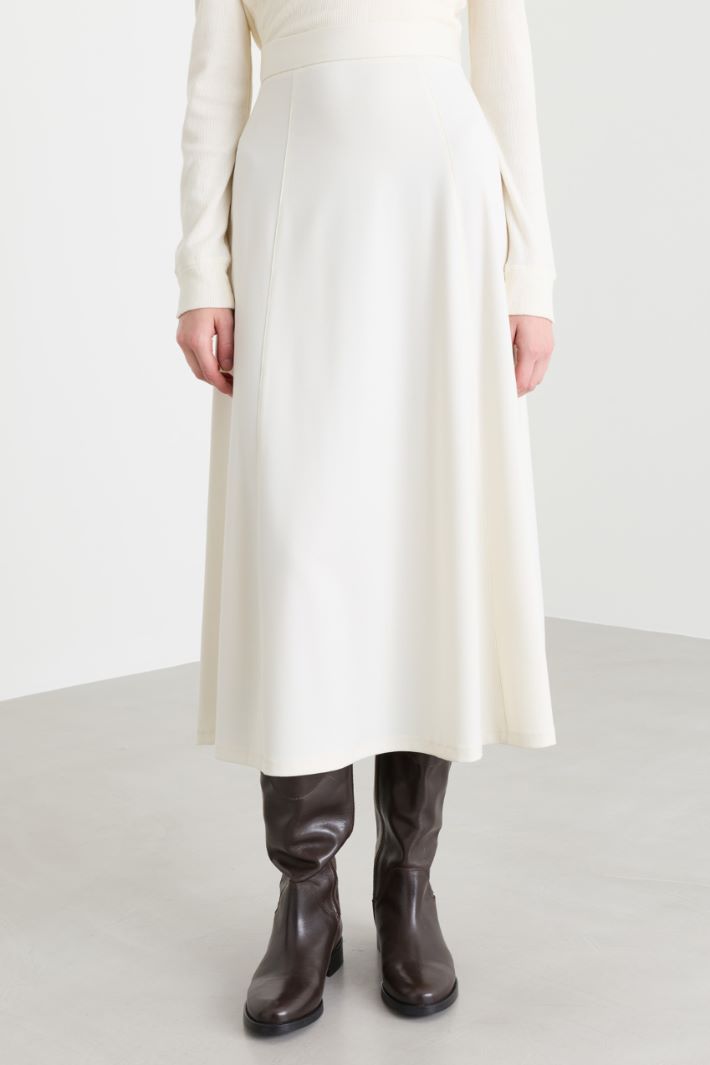 Stretch flared skirt - WHITE - Intrend - 2
