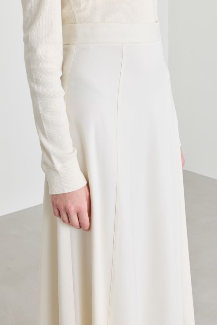 Stretch flared skirt - WHITE - Intrend - 3