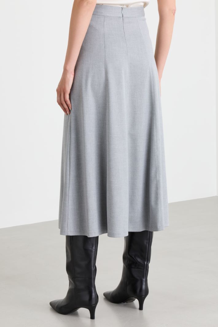 Stretch flared skirt - GREY - Intrend - 4