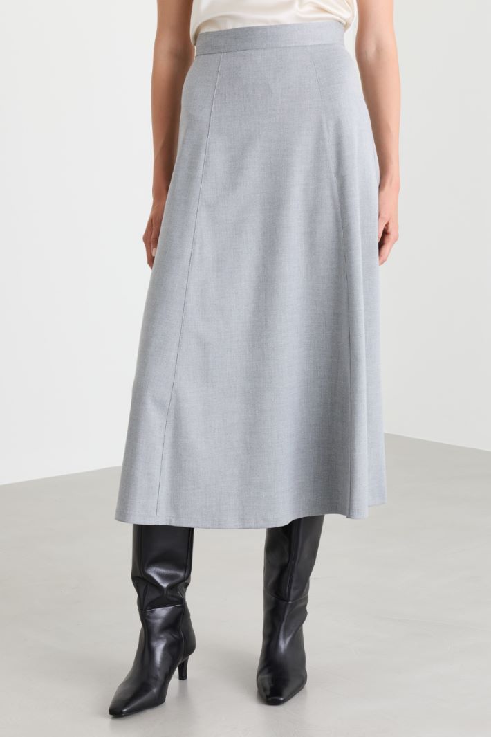 Stretch flared skirt - GREY - Intrend - 2