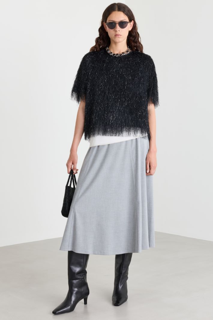 Stretch flared skirt - GREY - Intrend