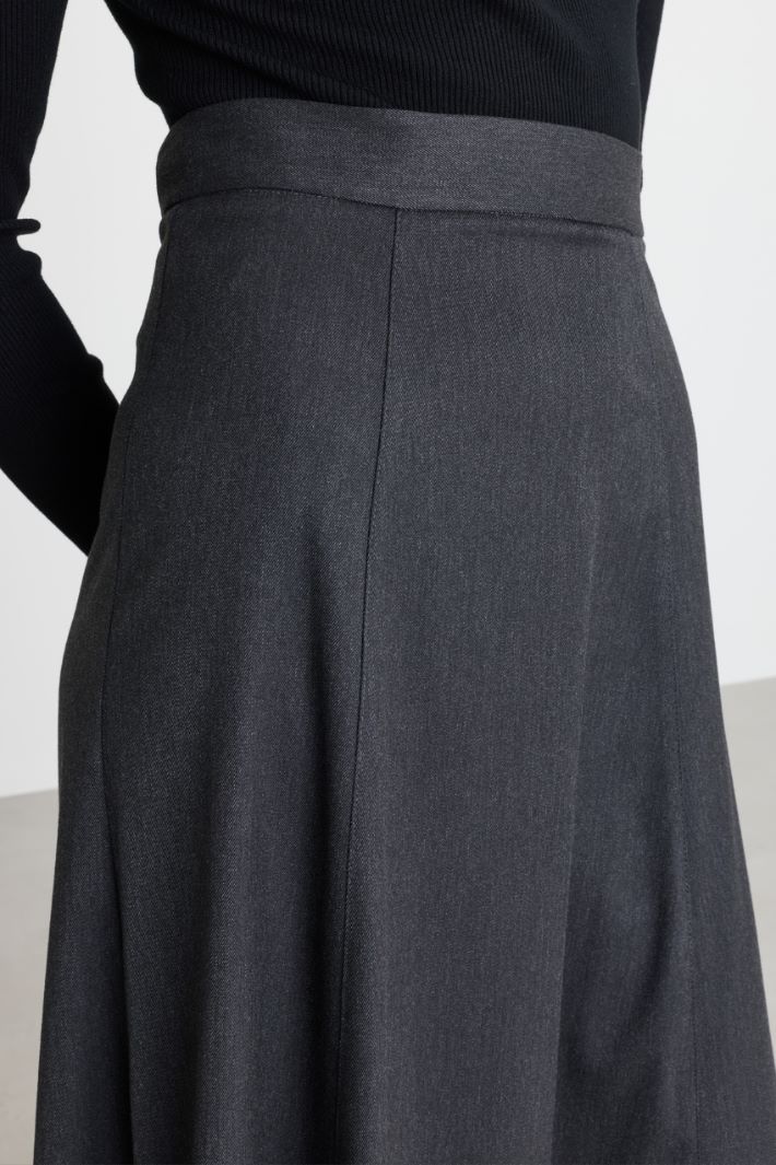 Stretch flared skirt - GREY - Intrend - 3