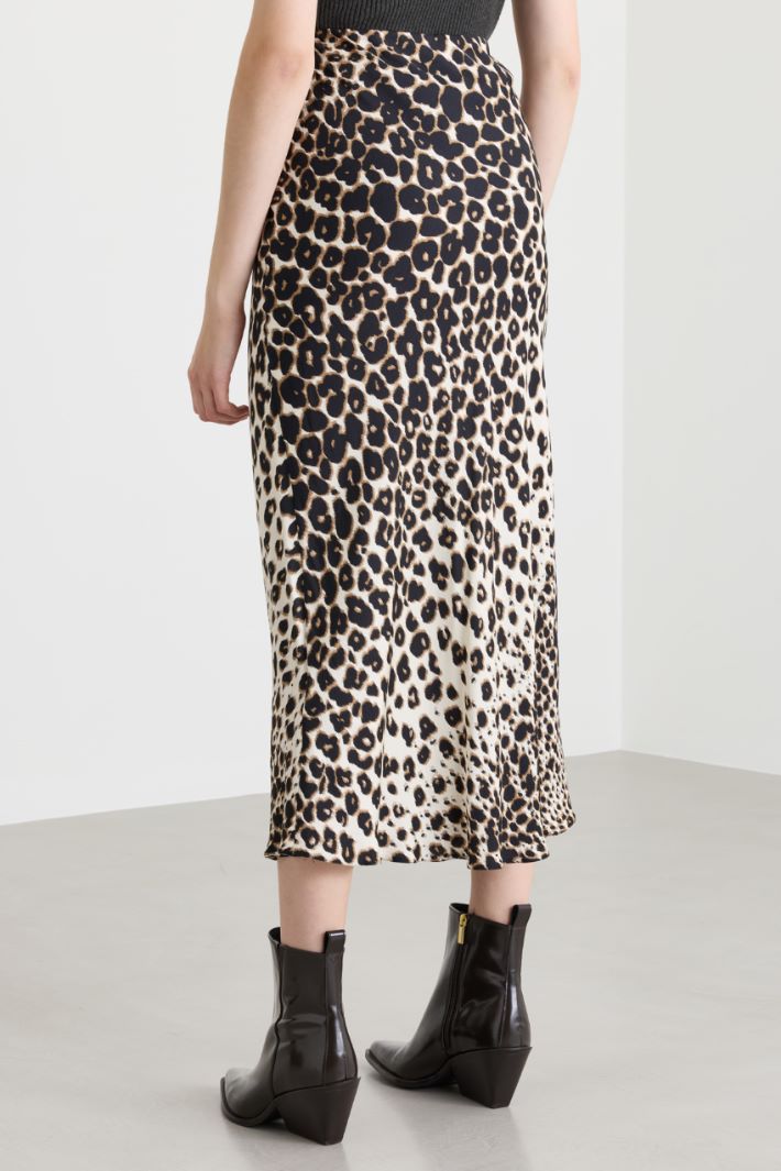 Printed viscose twill skirt - ANIMAL - Intrend - 4