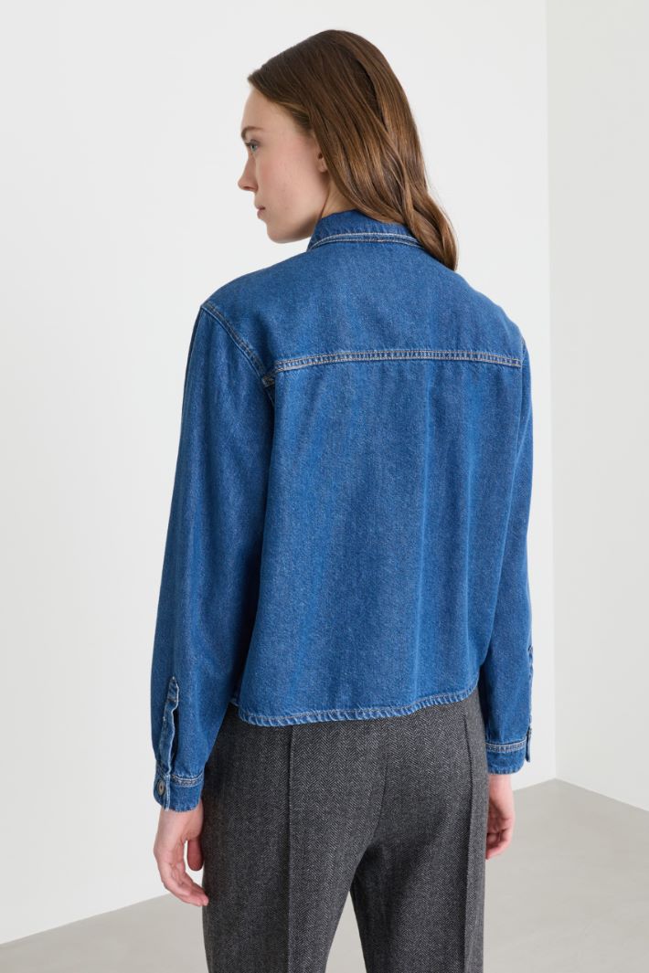 Camicia con tasca - AZZURRO - Intrend - 4