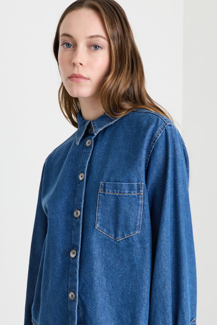 Camicia con tasca - AZZURRO - Intrend - 3