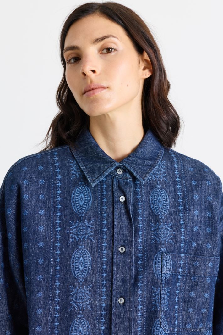 Camicia in jeans laserato - BLU - Intrend - 3