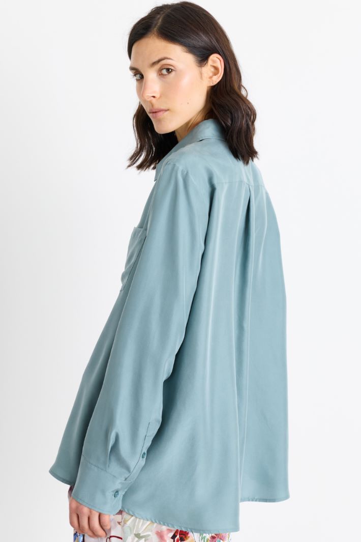 Blusa fluida - AZZURRO - Intrend - 4