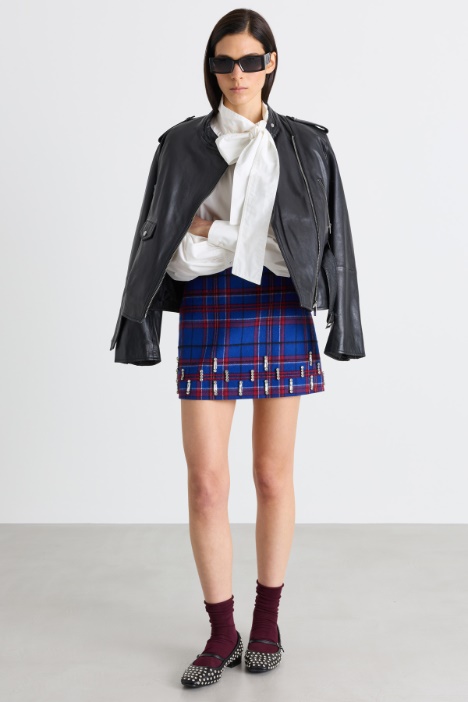Blusa in popeline con collo a foulard - Intrend
