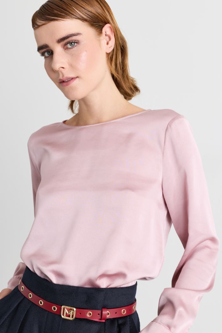 Blusa in raso martellato - ROSA - Intrend - 3