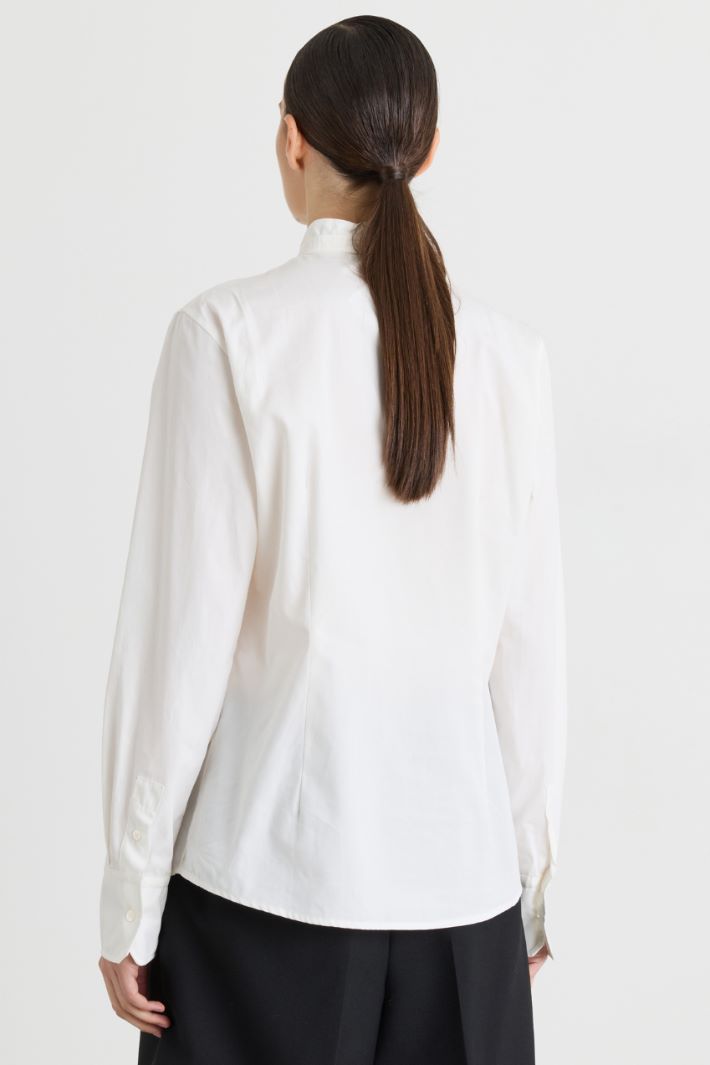 Camicia smoking in popeline - BIANCO - Intrend - 4