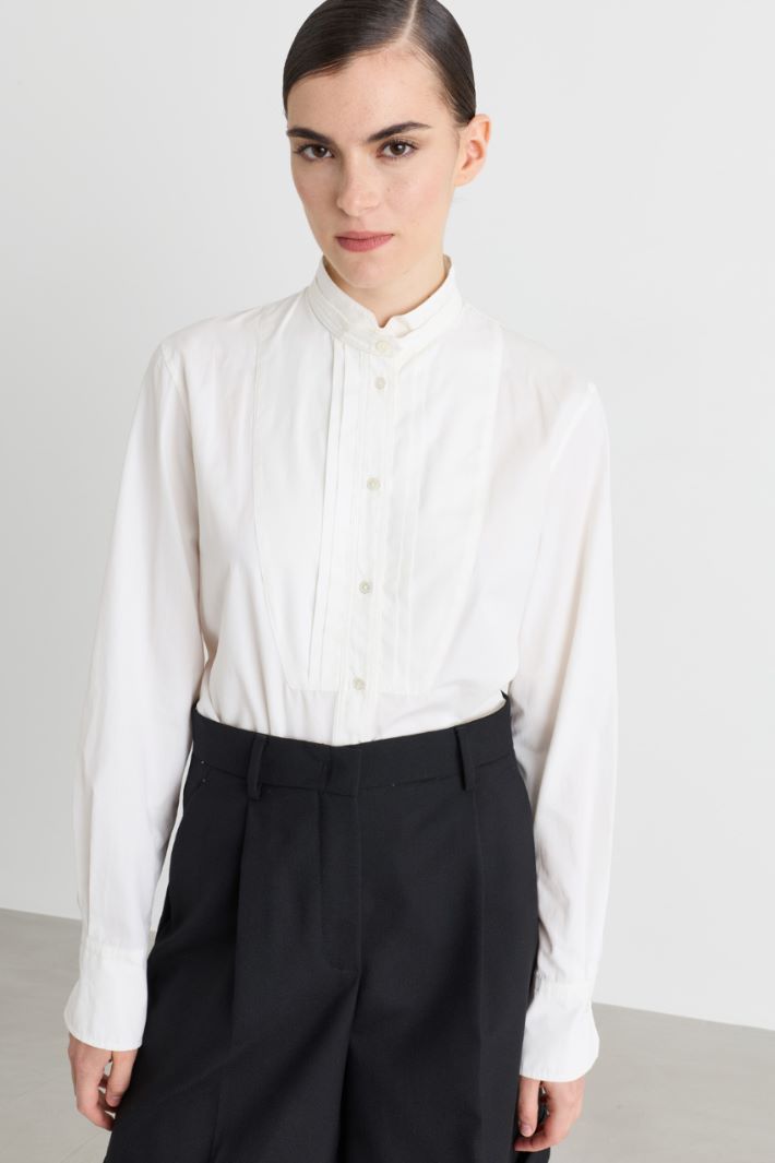 Camicia smoking in popeline - BIANCO - Intrend - 2
