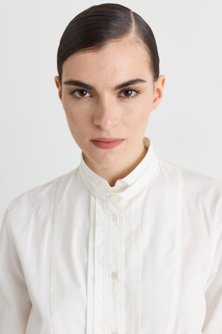 Camicia smoking in popeline - BIANCO - Intrend - 3