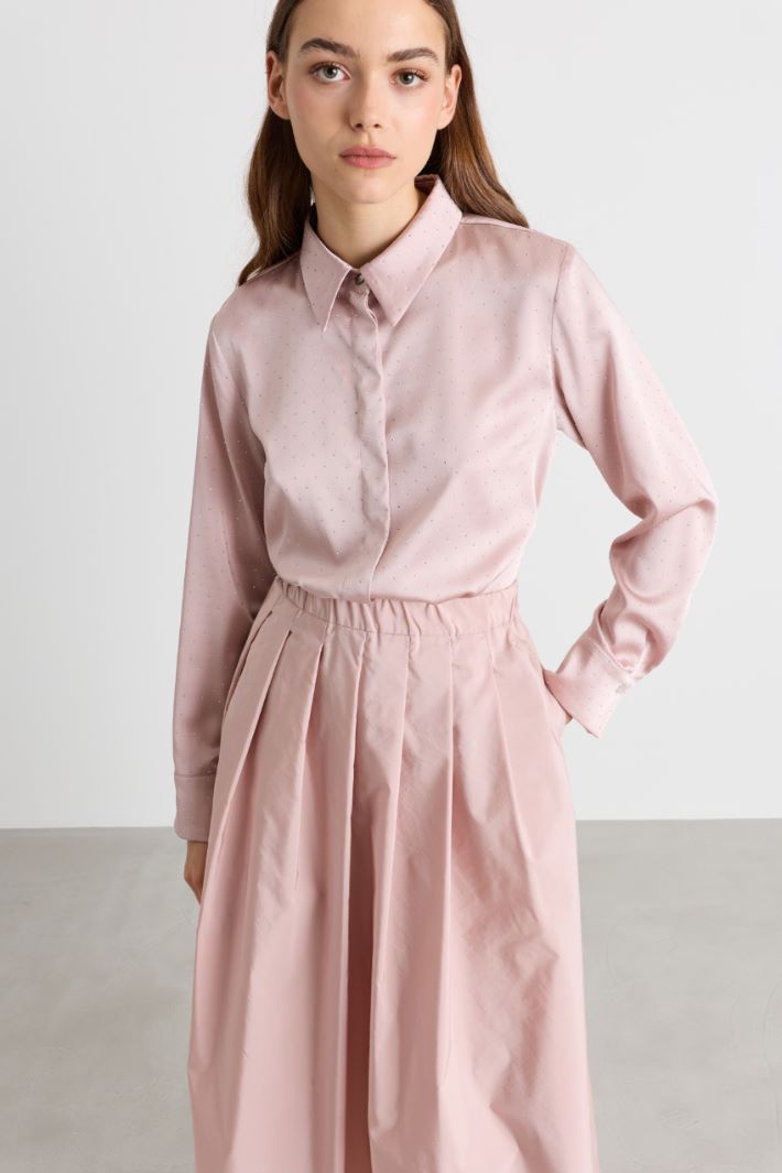 Camicia in raso con strass - ROSA - Intrend - 2