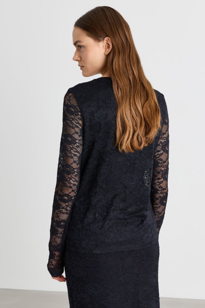 Top in pizzo stretch - NERO - Intrend - 4