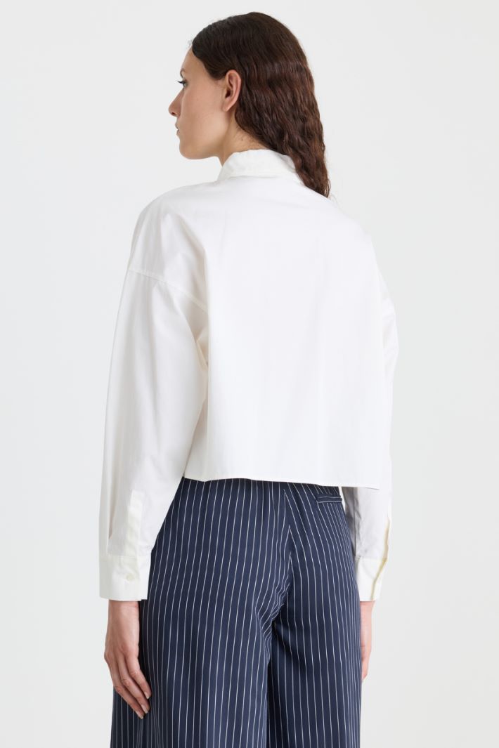 Camicia boxy in popeline - BIANCO - Intrend - 4