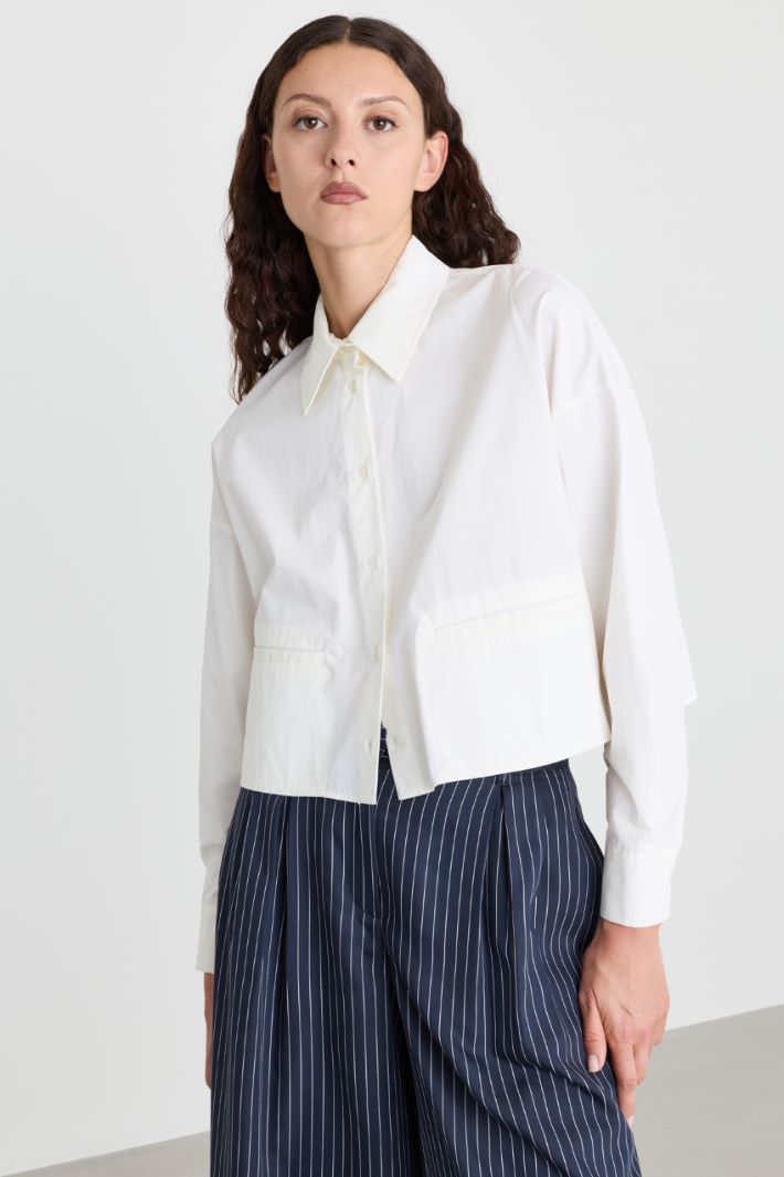 Camicia boxy in popeline - BIANCO - Intrend - 2