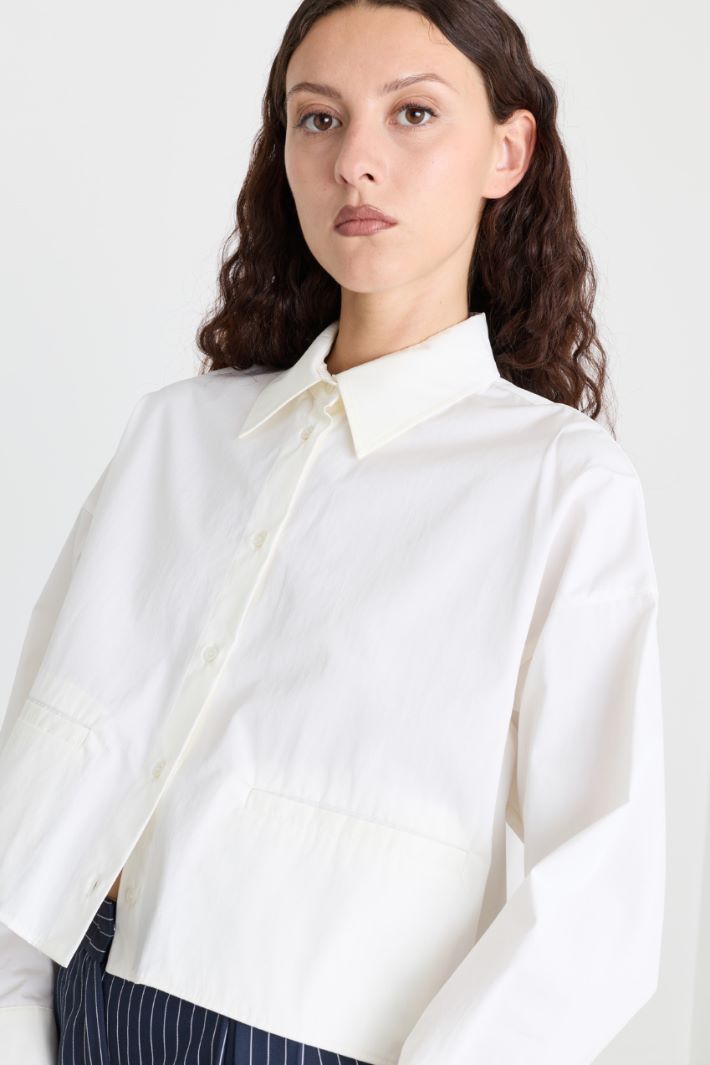 Camicia boxy in popeline - BIANCO - Intrend - 3