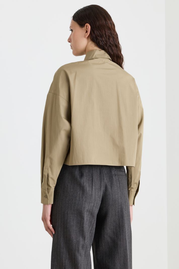 Camicia boxy in popeline - CAMMELLO - Intrend - 4