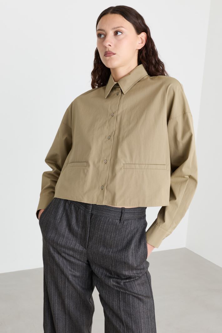 Camicia boxy in popeline - CAMMELLO - Intrend - 2