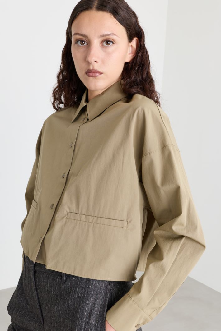 Camicia boxy in popeline - CAMMELLO - Intrend - 3