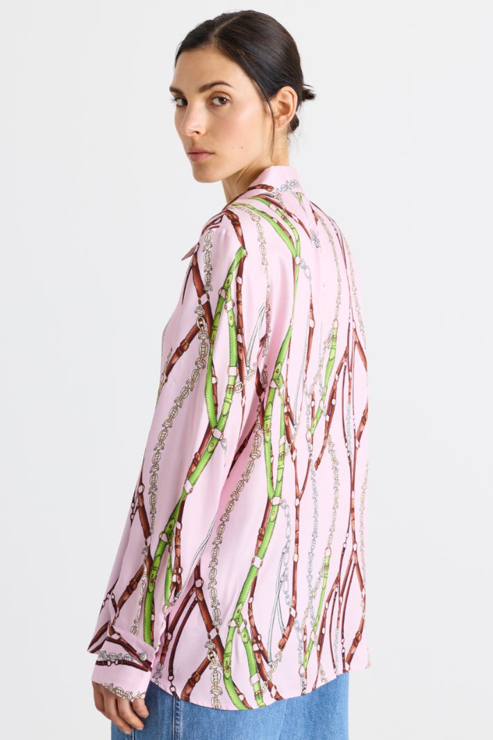 Camicia in twill stampato - ROSA - Intrend - 4