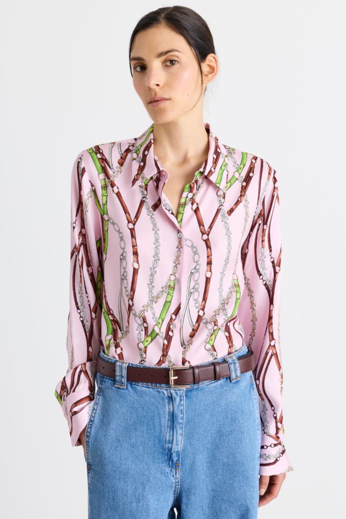 Camicia in twill stampato - ROSA - Intrend - 2