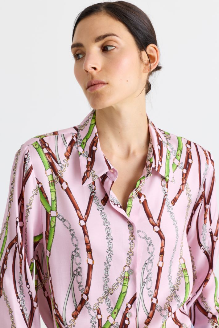 Camicia in twill stampato - ROSA - Intrend - 3