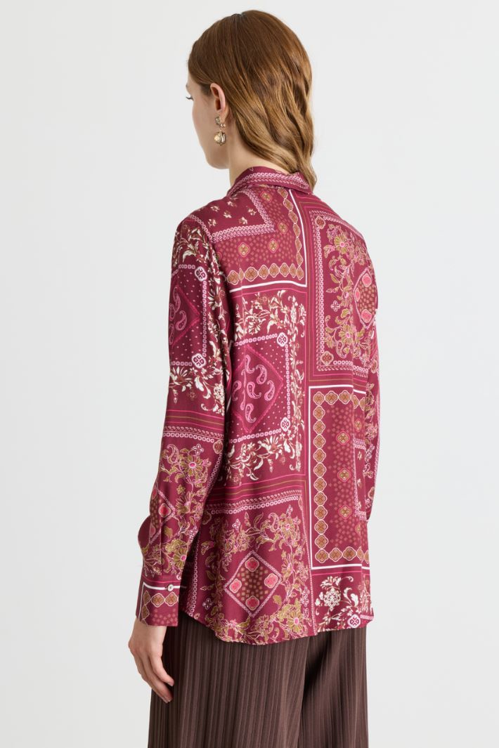 Camicia in twill stampato - BORDEAUX - Intrend - 4