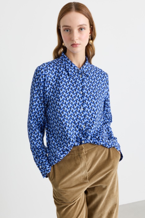 Camicia in twill stampato - Intrend