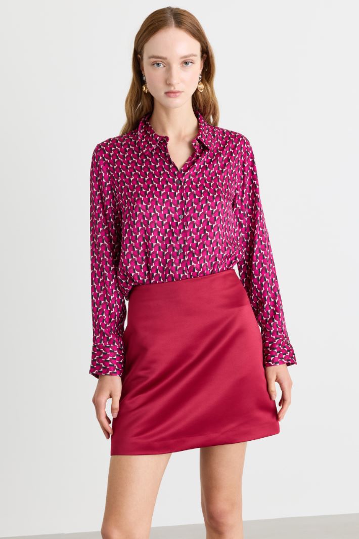 Camicia in twill stampato - FUXIA - Intrend - 2