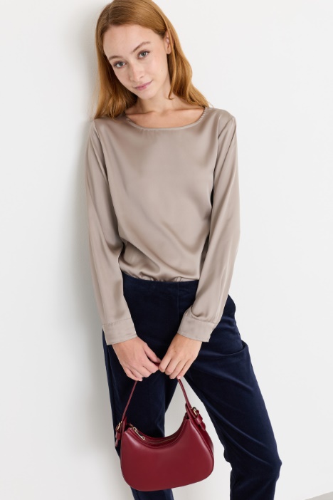 Bluse aus Stretch-Satin - Intrend