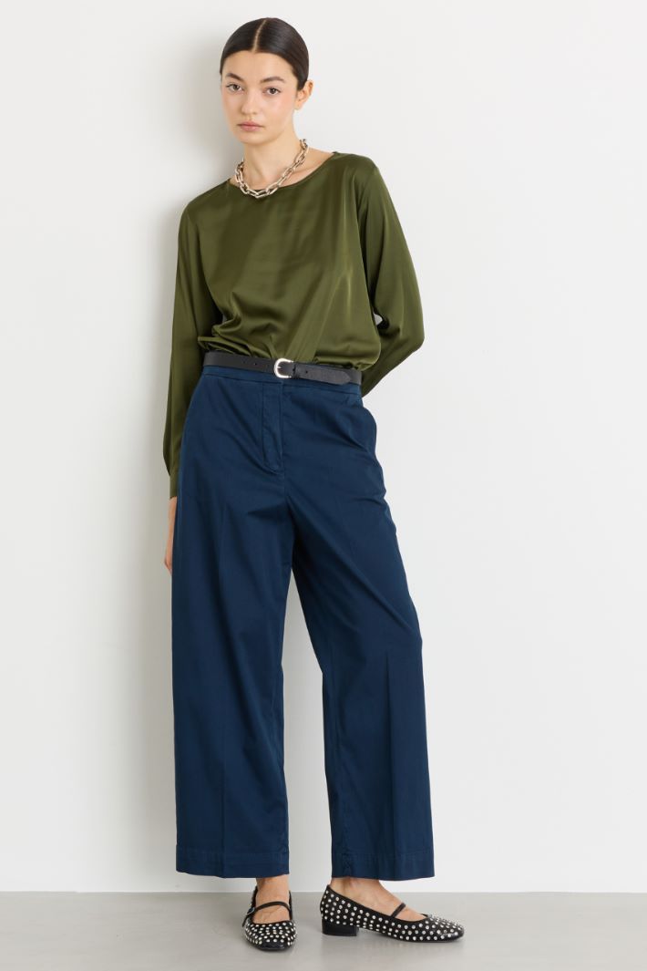 Bluse aus Stretch-Satin - GRÜN - Intrend
