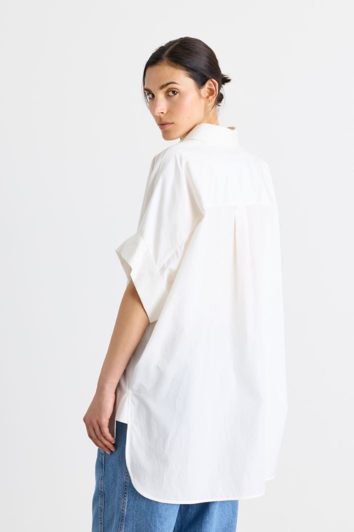 Camicia dritta in popeline - BIANCO - Intrend - 4