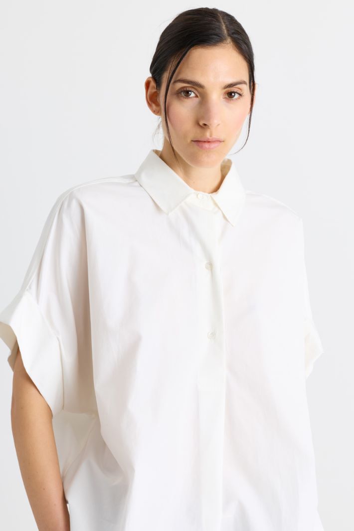 Camicia dritta in popeline - BIANCO - Intrend - 3