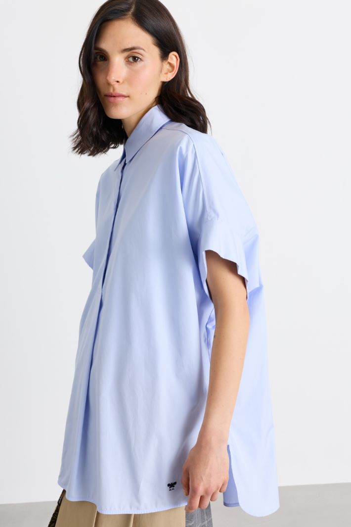 Camicia dritta in popeline - AZZURRO - Intrend - 3