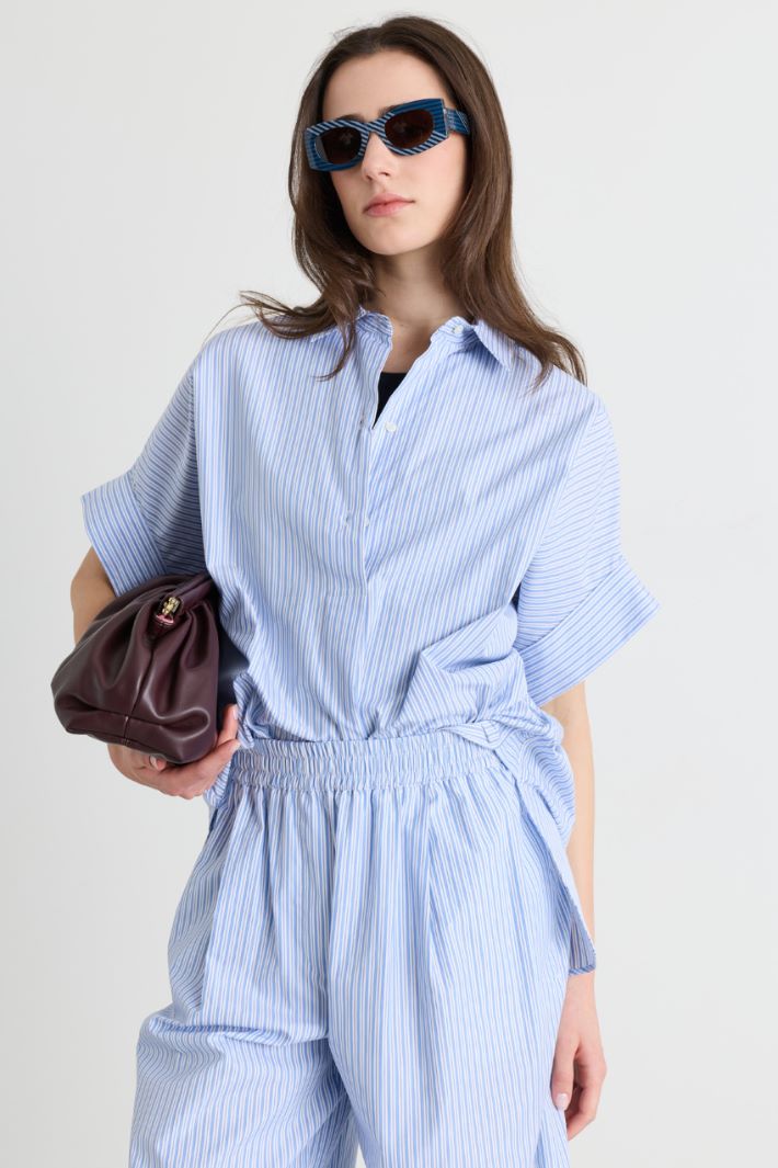 Camicia dritta in popeline - AZZURRO BIANCO - Intrend - 2