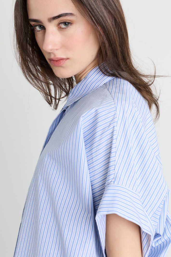 Camicia dritta in popeline - AZZURRO BIANCO - Intrend - 3