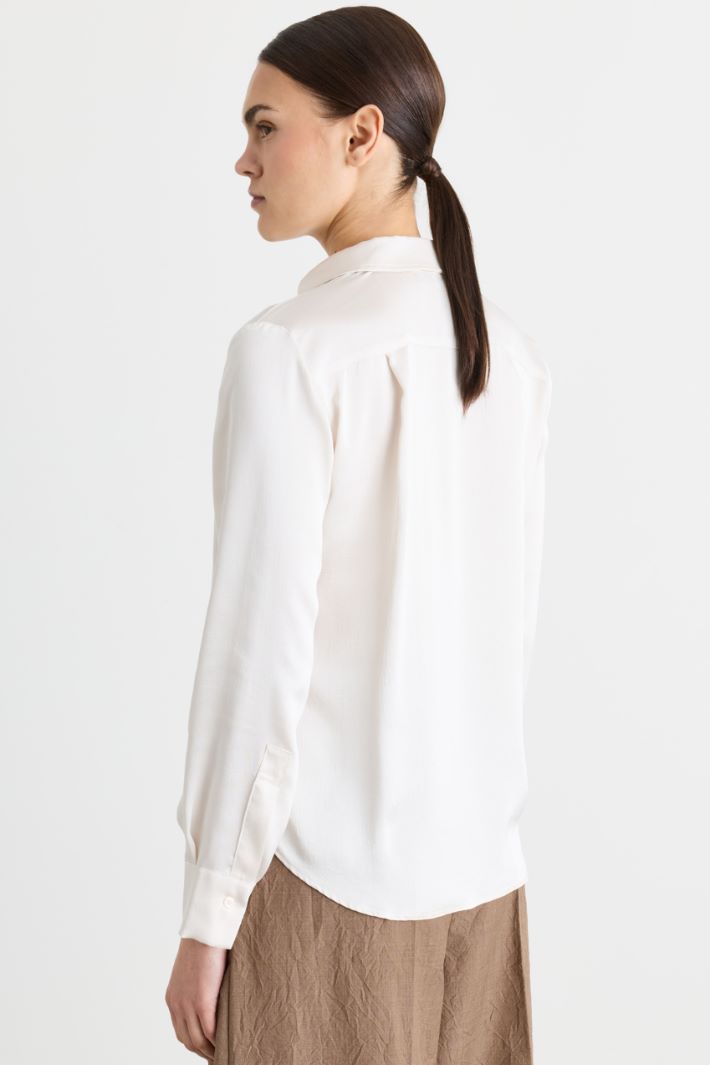 Camicia in raso martellato - BIANCO - Intrend - 4